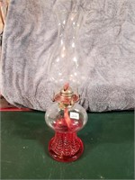 NICE GLASS OIL LAMP WITH RED OIL