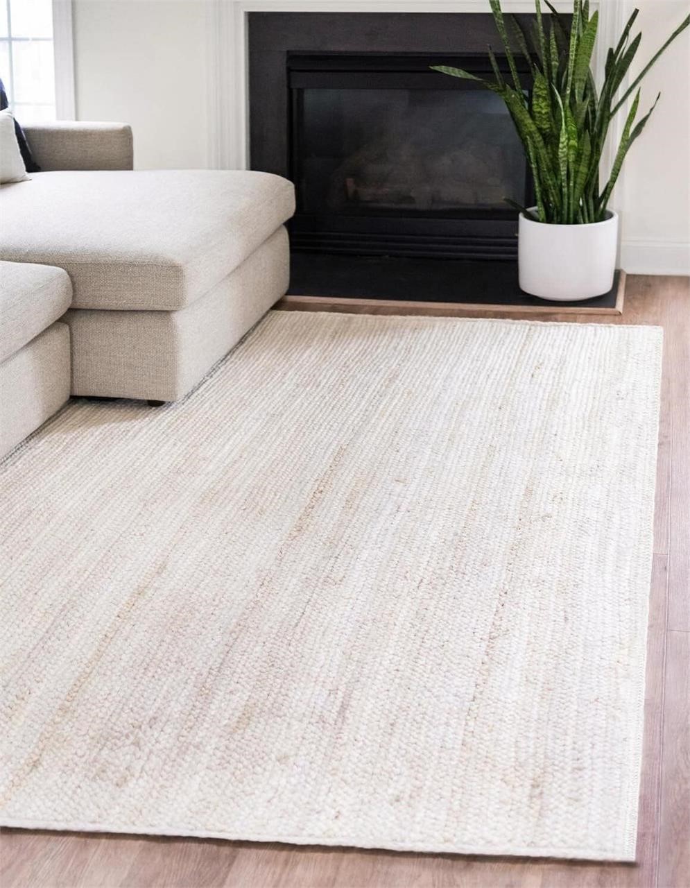 FRELISH DECOR Handwoven Jute Rug - 8'x10'