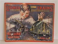 COOL 12X14" METAL LIONEL TRAINS ADVERTISING SIGN