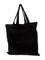 Saint Laurent Graphic Embroidered Unlined Blk Tote