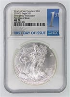 2020(S) Silver Eagle NGC MS70 1st Day