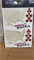C13) 44 NEW AMERICA THE BEAUTIFUL FOIL STICKERS