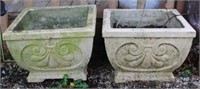 Pair of Matching Concrete Planters