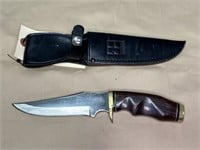 KASSNAR HUNTING KNIFE WITH LEATHER SHEATH JAPAN