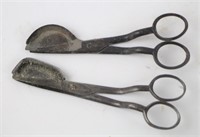 TWO 19TH C. CANDLE WICK TRIMMERS