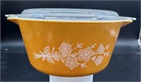 Vintage Pyrex Butterfly Gold Covered Casserole
