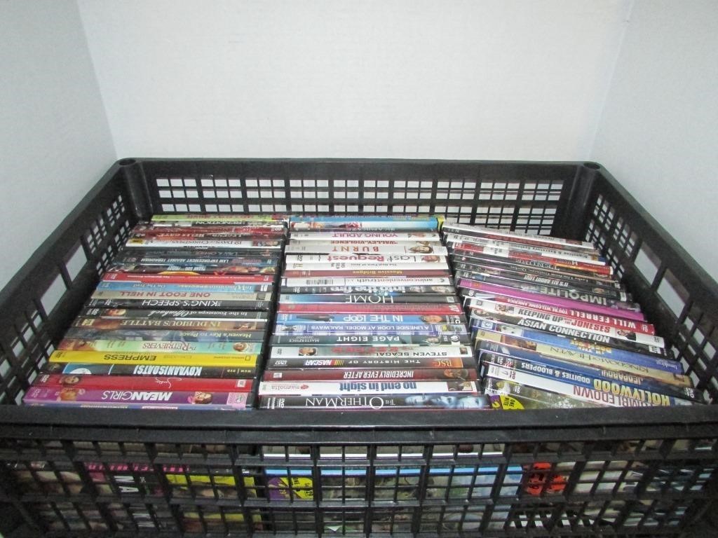 Large Black Crate of Various DVD's 65-70est total