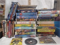 Mixed Bin Lot of Kids VHS & DVD Movies
