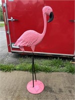 60 inch tall metal Flamingo yard art