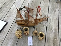 Sailboat on Stand; Knicknacks (from India)