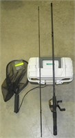 Zebco Fishing Pole with Tackle Box & Net