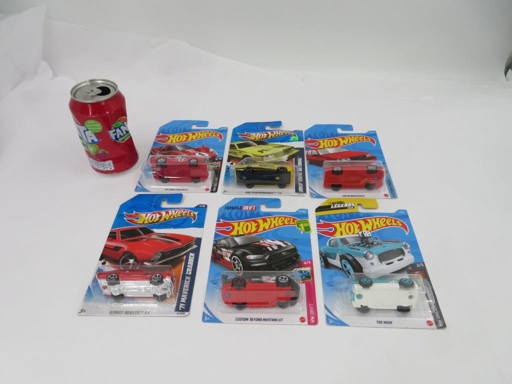 6 voitures hot wheels die cast