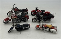 (6) Vintage Model Harley Davidson Motorcycles
