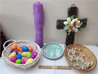 Baskets, Easter Decor, Cross, Hoppy Day Plate, &