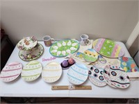 Easter Serving Trays, Plates, Cups, Towels, etc..
