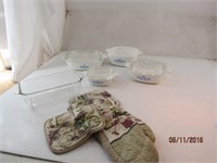 4 Corning Ware Dishes Pyrex Bread Pan