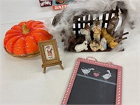 Nativity Scene, Pumpkin Pie Dish, other décor