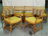 Set of 6 Shelby Williams Rattan Dining Room Chairs