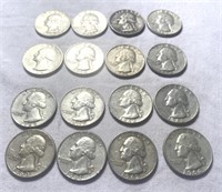 1960,1961,1962,1963,1964 Quarter Coins
