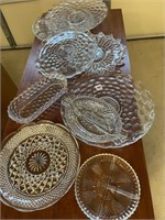 ASSORTED CRYSTAL SERVING TRAYS