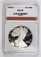 1986-S PROOF AMERICAN SILVER EAGLE