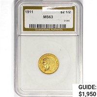 1911 $2.50 Gold Quarter Eagle NGS MS63