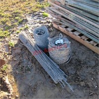 2-Partial Rolls of Barb Wire and Fence Stays