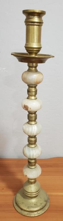 Old Brass Pillar Candle Stick