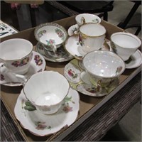 7 CHINA CUPS & SAUCERS
