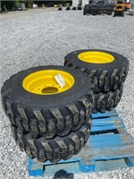 New Set Of (4) 12-16.5 Skid Loader Tires W/ Rims