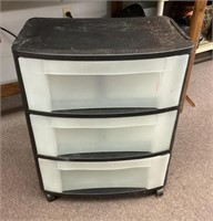 3-drawer Sterilite storage on wheels