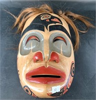 Hand carved Tlingit style mask 9" long, imported