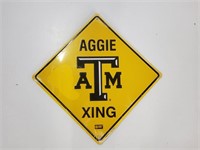 Teaxs A&M Aggie Crossing Metal Sign 12in X 12in