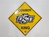 OSU Cowboy Crossing Metal Sign 12in X 12in