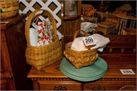 Baskets (2) & linens