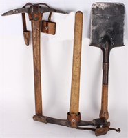 ANTIQUE PICKAXES AND MINIATURE SHOVEL - LOT OF 3