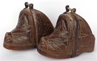 VINTAGE PAIR OF CARVED WOOD STIRRUPS FROM CHILE