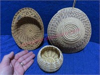 (3) Nice smaller woven baskets