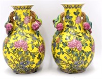 Pr Oriental Earthenware Vases