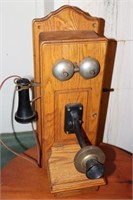 Oak wall mount telephone