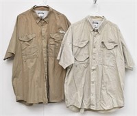 (2) Men's Columbia PFG SS Shirts XXL Cotton