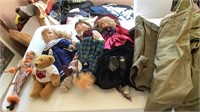 Dolls, Boy Scout items, miscellaneous clothes,
