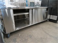 8' STAINLESS STEEL WORK-TOP CABINET WITH 4 DOORS