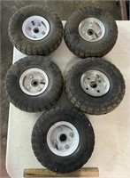 (5)DOLLY CART TIRES & WHEELS/CONDITION UNKNOWN