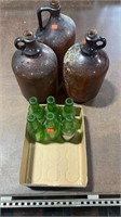 6 Green Glass Bottles for Schoeling Cream Ale and