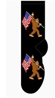 NEW -- FUN SOCKS BIG FOOT USA FLAG BLACK