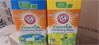 2- 110ct tubs of arm & hammer disinfecting wipes