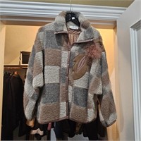 Dino Valiano 3D Mohair-Suede-Leather Cardi Sweater