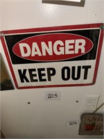 Vintage Porcelain Danger Keep Out Sign