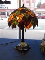Quoizel Table Lamp w/ Leaded Glass Shade